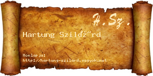 Hartung Szilárd névjegykártya
